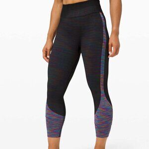 NWT Lululemon Love Revealed Tight Black / Rainbow Size 4